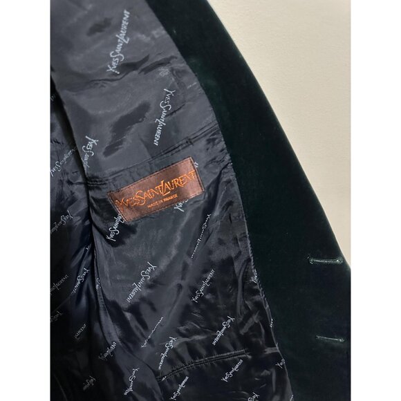 90s Yves Saint Laurent Velvet Blazer Jacket Size Small - Picture 5 of 7